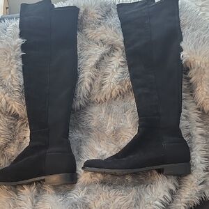 Stuart Weitzman 5050 Over The Knee Black Heeled Boots